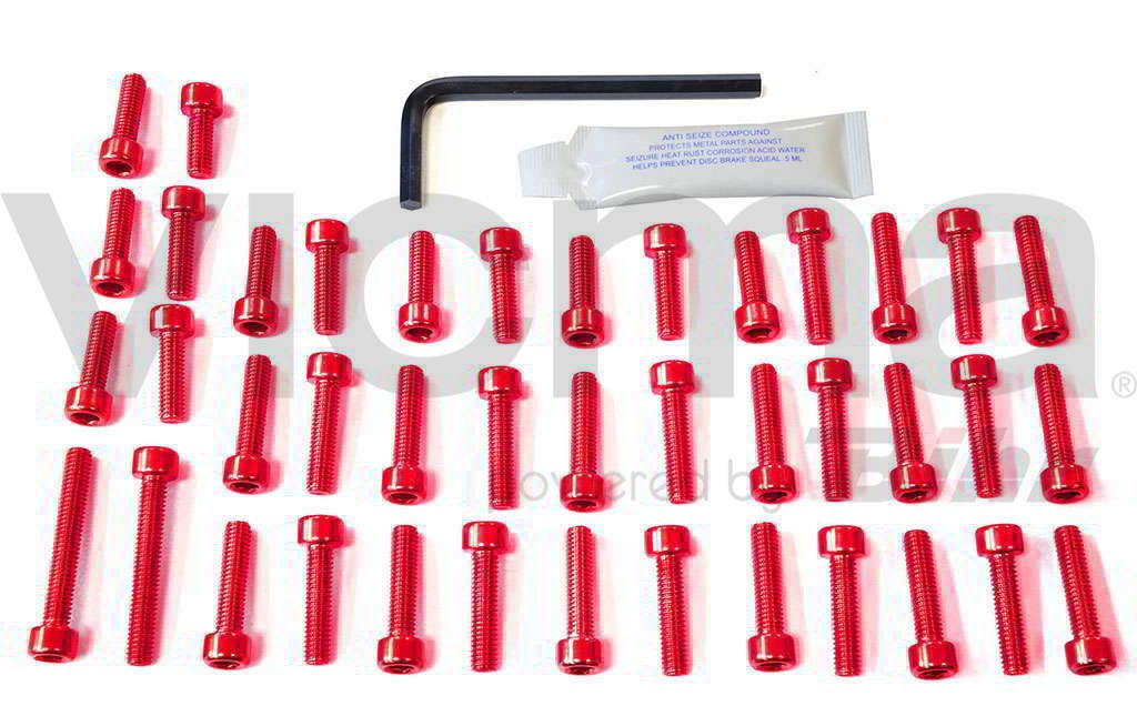 pro-bolt – 42163/54: Schrauben Inbusschrauben KAPPE Motor Aluminium Farbe: rot von Pro-Bolt