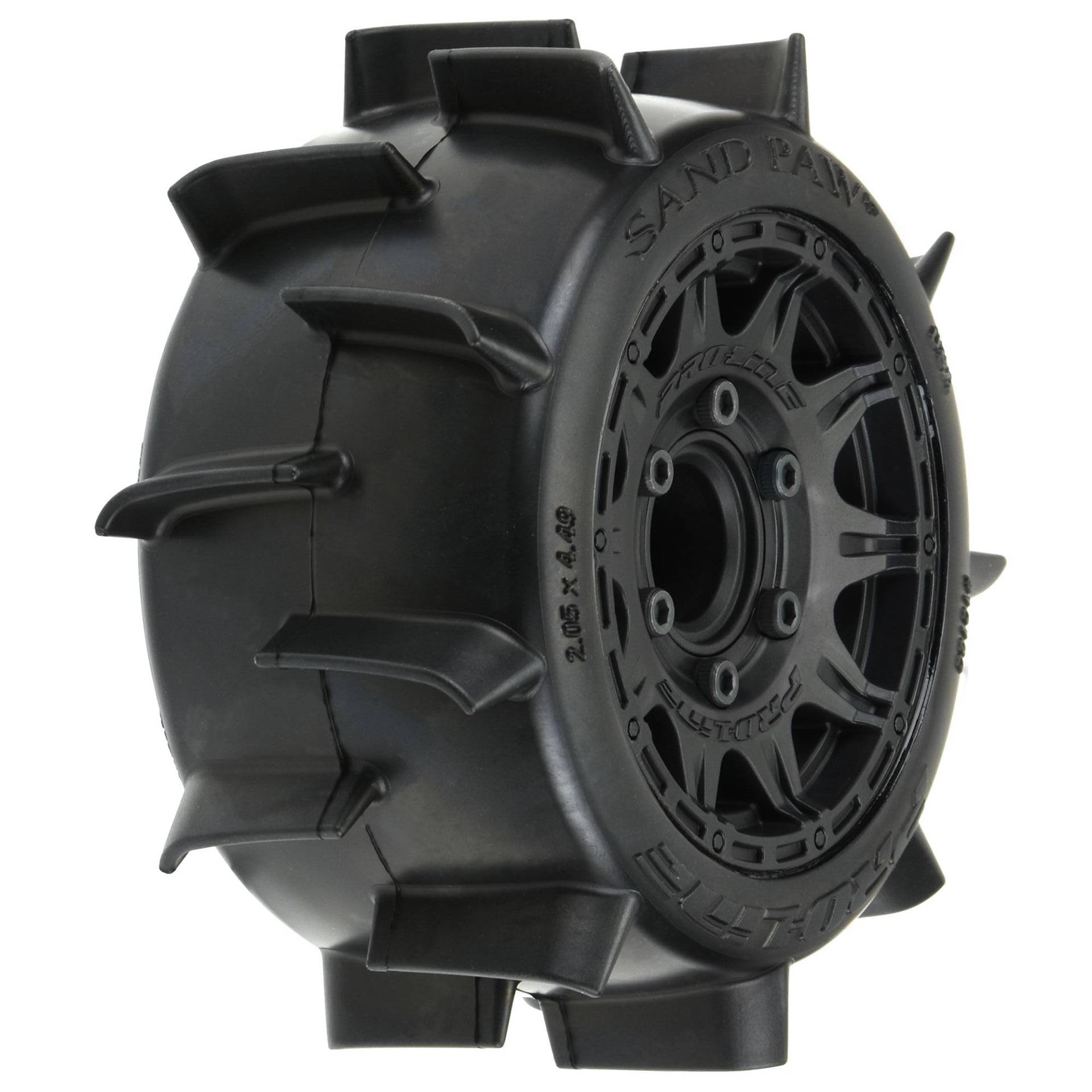 1/10 Sand Paw LP F/R 2.8" MT Tires Mounted 12mm/14mm Black Raid (2) von Pro-Line