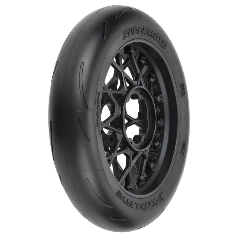 1/4 Supermoto S3 Motorcycle Front Tire MTD Black (1): PROMOTO-MX von Pro-Line