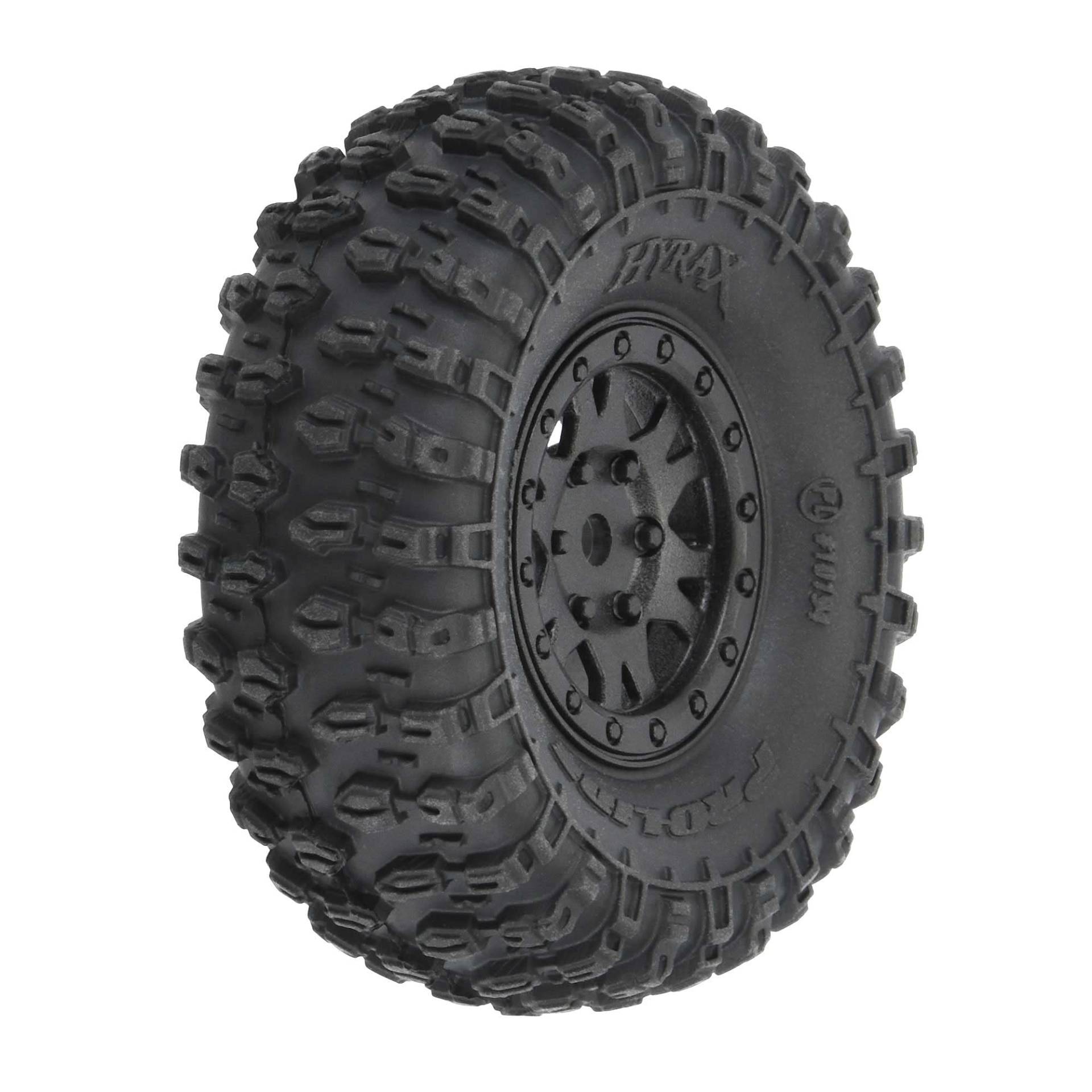 Pro-Line 1/24 Hyrax Front/Rear 1.0" Tires Mounted 7mm Black Impulse (4): SCX24 von Pro-Line