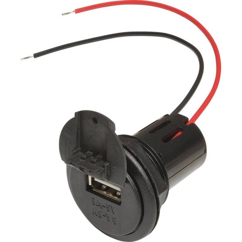 ProCar Power USB Einbausteckdose mit Deckel Belastbarkeit Strom max.=3 A Passend für (Details) USB-A Steckdose 12 V zu von ProCar