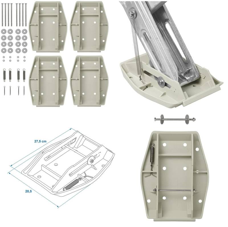 ProPlus 4 Stützplatten zb Eckpfosten Stützen Wohnwagen Wohnwagenstützen Unterlegplatte von ProPlus