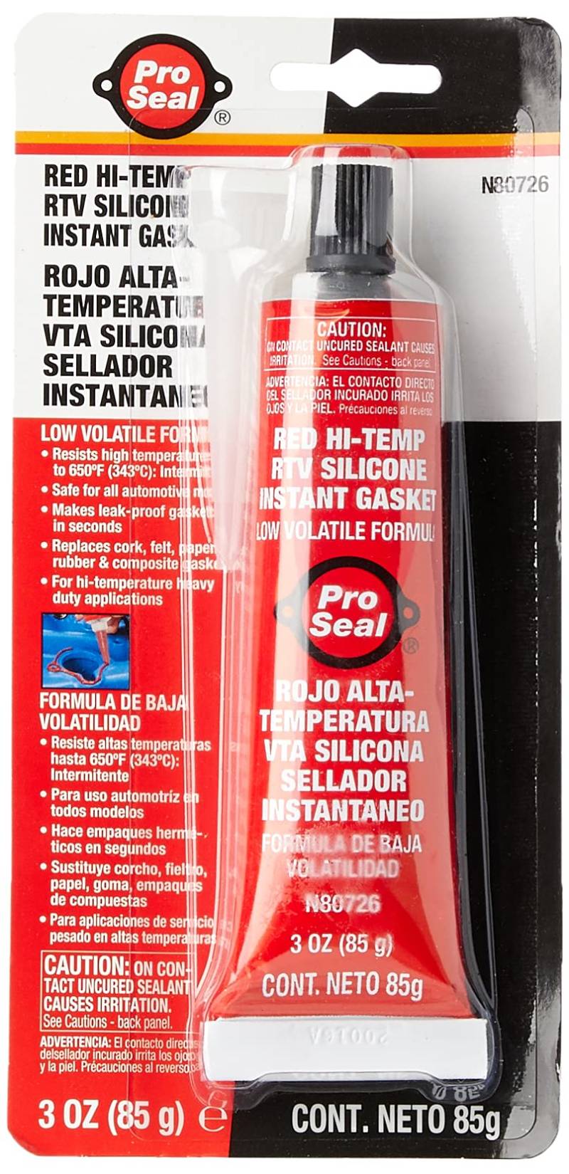 ProSeal 80726 Hochtemperatur RTV Instant Silikondichtung, rot von ProSeal