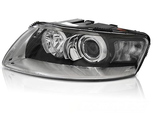 DRL Xenon-HID-Scheinwerfer, schwarz, Chrom, links, TYC, passend für Audi A6 C6 04–08 von ProTuning