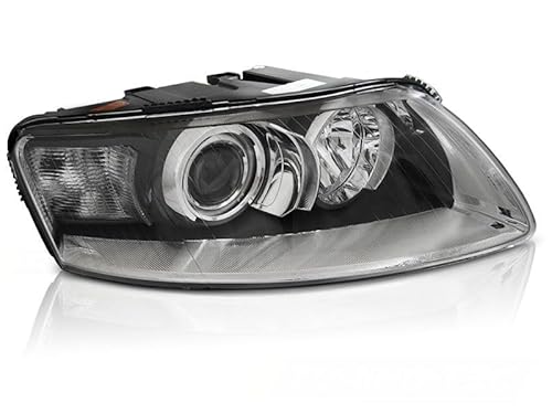 DRL Xenon-HID-Scheinwerfer, schwarz, Chrom, rechts, TYC, passend für Audi A6 C6 04–08 von ProTuning