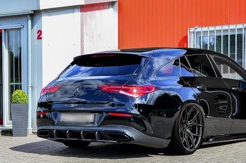 ProTuning Heckdiffusor-Addon mit Rippen/Lamellen für Mercedes CLA X118 Shooting Brake AMG-Line 2019+ von ProTuning