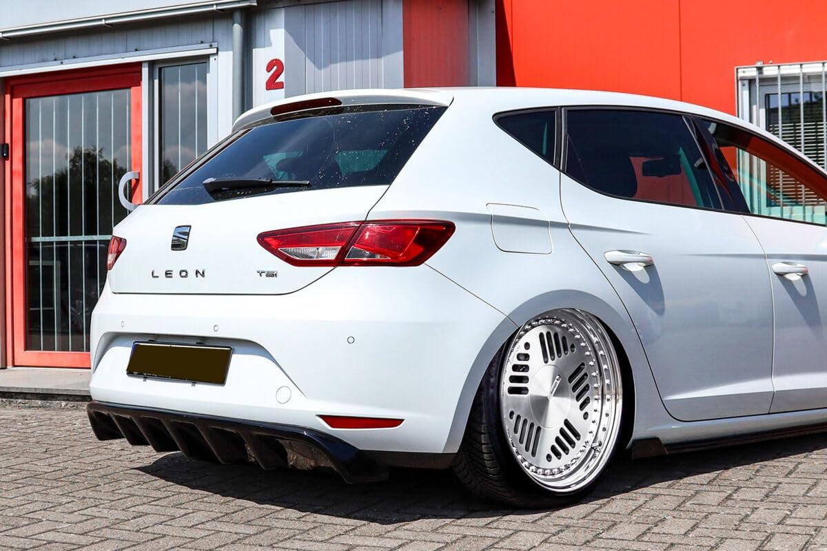 Performance Heckstoßstangen-Diffusor mit Rippen/Lamellen für Seat Leon 3 5F 3 + 5-Türer 12-16 von ProTuning