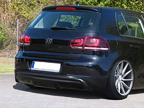 Performance Heckstoßstangen-Diffusor mit Rippenflossen für VW Golf 6 Schrägheck ohne Aussparung für Schalldämpfer von ProTuning