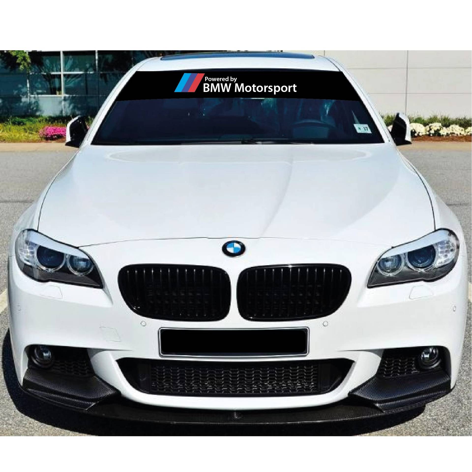 ProVinilos Sonnenschutz für die Windschutzscheibe, kompatibel mit BMW Motorsport-Modellen, Frontglas im Aufkleber, 130 x 21 cm, extra laminiert, langlebig von ProVinilos