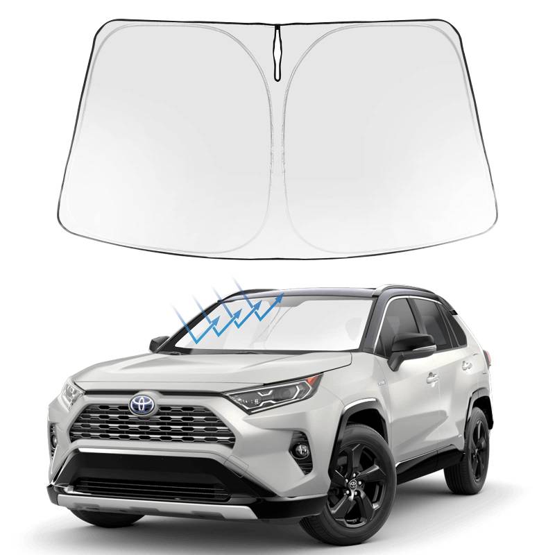 Proadsy Front Windshield Sun Shade Foldable Sunshade Protector Custom Fit 2023 2022 2021 2020 2019 RAV4 SUV Crossover, LE XLE Premium Limited XSE Hybrid Adventure Accessories 2023 Upgrade von Proadsy