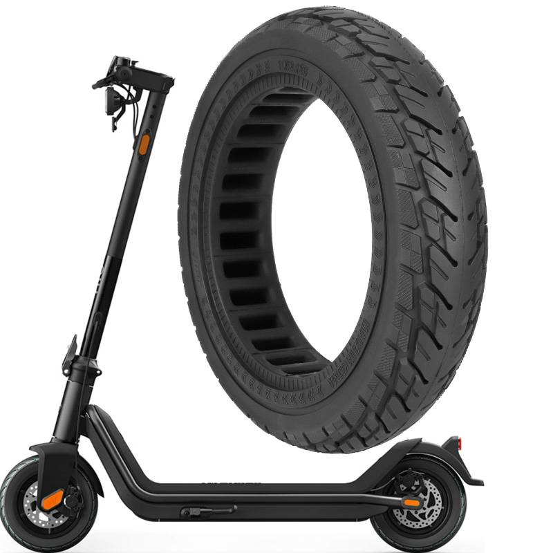 10 x 2.125 Vollreifen für Ninebot F20 F25 F30 F40 Scooter, 10 Zoll 250 * 54 Solide Reifen Vorne/Hinten Roller Ersatzreifen (Schwarz-1) von Prodrocam