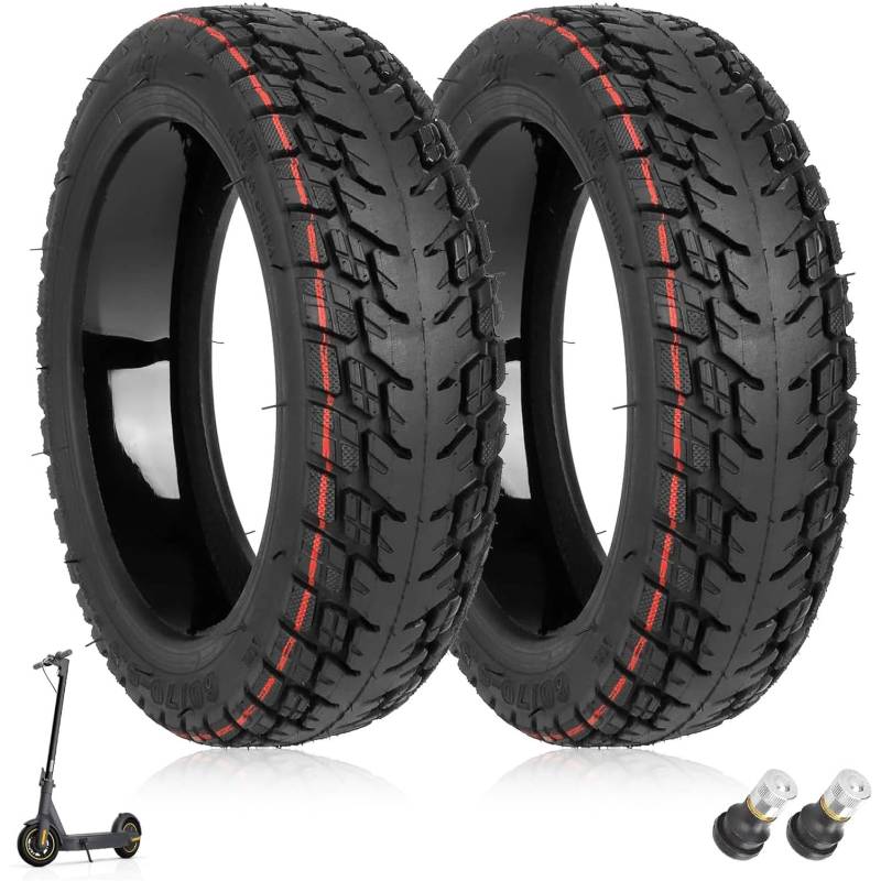 Prodroam 10 Zoll Reifen Tubeless für Ninebot Max G30, 60/70-6,5 Selbstreparierender Ersatzräder für Segway Ninebot Max G30 / G30D 2 / G30E 2 / G30P / G30LP / F40 Elektroroller Offroad Reifen (2 PCS) von Prodrocam