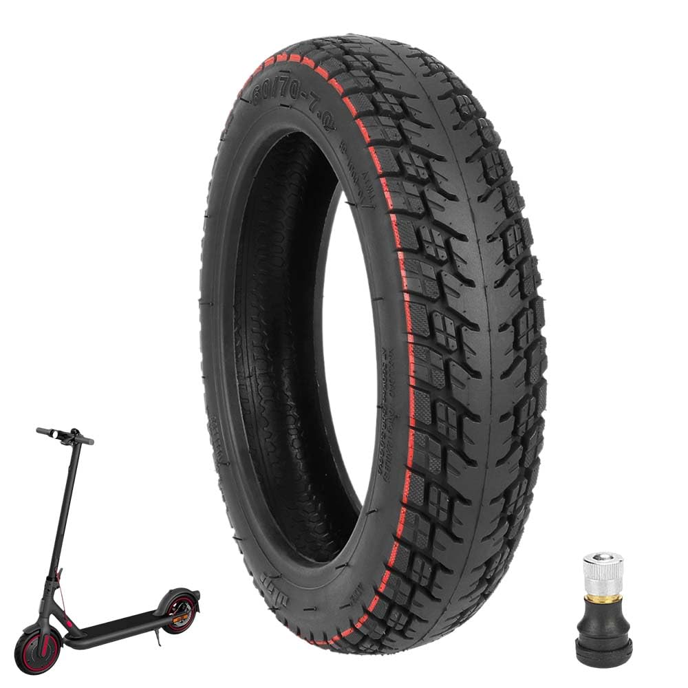 Prodrocam 10 Zoll E Scooter Tubeless Reifen für Xiaomi 4 Pro Scooter 60/70-7 Roller Ersatzreifen Vakuum Reifen Vorne/Hinten Schlauchlose, mit Ventil (Rot-1 Stück) von Prodrocam