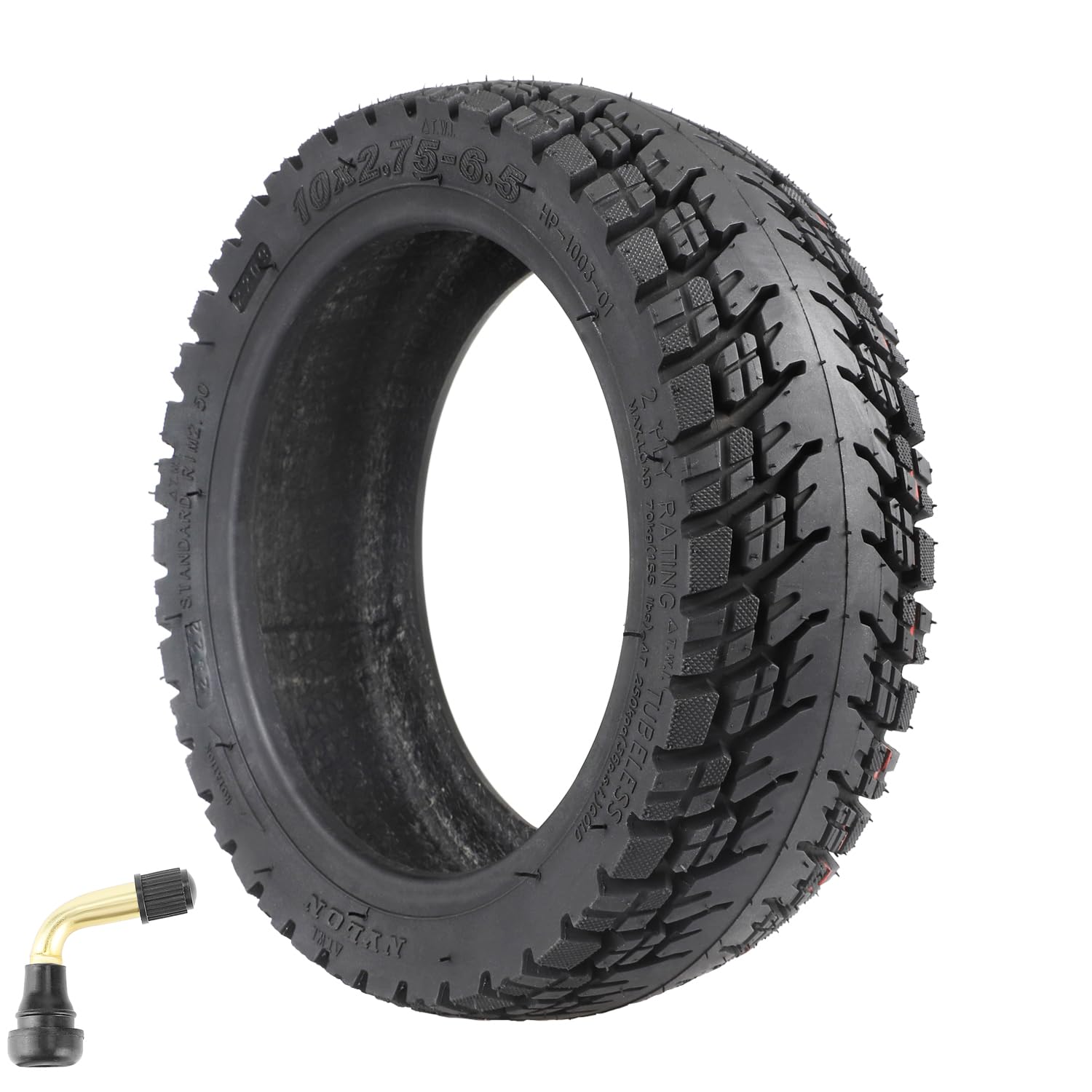 Prodrocam 10 x 2,75-6,5 Off-Road Tubeless Reifen, 10 Zoll Ersatzreifen für Speedway 5 Dualtron 3 Zero 10X Hover-1 Alpha Gotrax G4 Elektroroller Vakuum Reifen Vorne/Hinten, mit Ventil (1 Stück) von Prodrocam