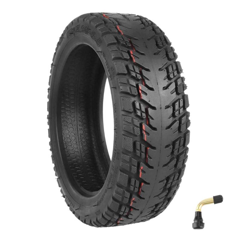 Prodrocam 10x2,50-6,5 Off-Road Reifen Tubeless für ODYS Neo E100 Elektroroller 10 Zoll Ersatzreifen Schlauchlose Reifen Vakuum Reifen Vorne/Hinten, mit Ventil (Off-Road-1 Stück) von Prodrocam