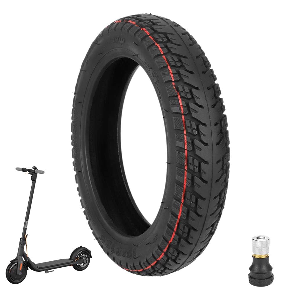 Prodrocam 250 x 54 E Scooter Reifen Tubeless 10 Zoll für Xiaomi 4 Pro, 10 x 2,125 Vakuum Reifen für Ninebot F20 F25 F30 F40 Elektroroller Schlauchlose, mit Ventil (Schlauchlos-1 Stück) von Prodrocam