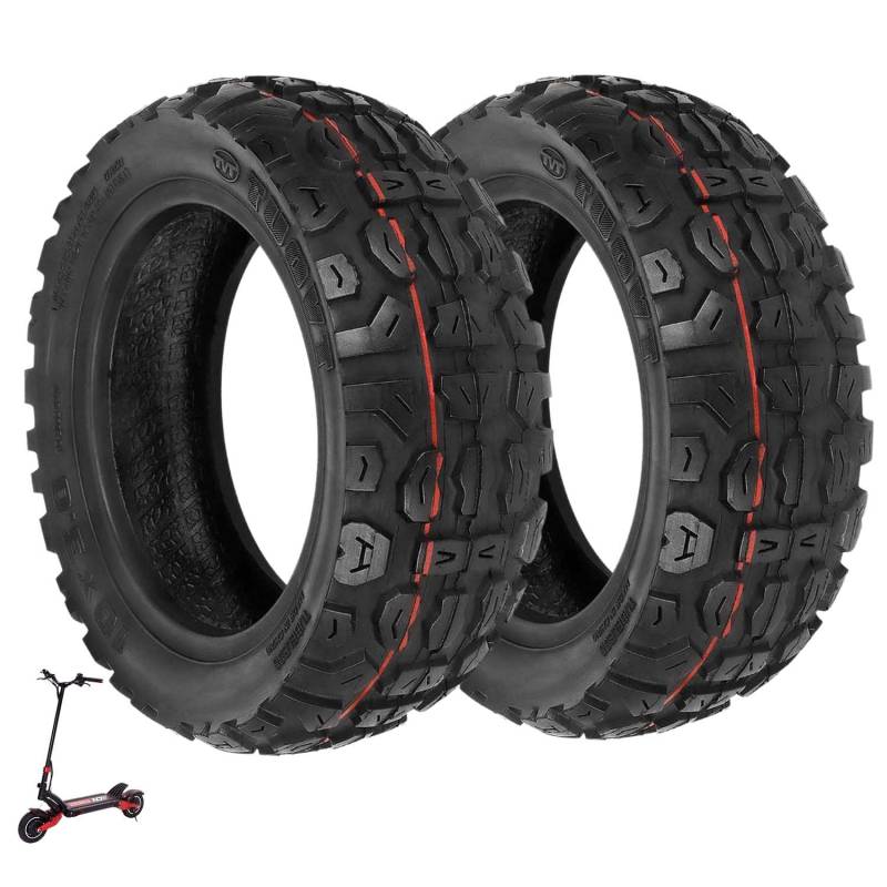 Prodrocam 255 x 80 Tubeless Reifen für Zero 10X, 10 x 3 Vakuum Reifen 80/65-6 Schlauchlose Ersatzreifen für Kaabo MANTIS 10 / Wolf Warrior Elektroroller 10 Zoll Schlauchlose Off-Road (Tubeless*2) von Prodrocam