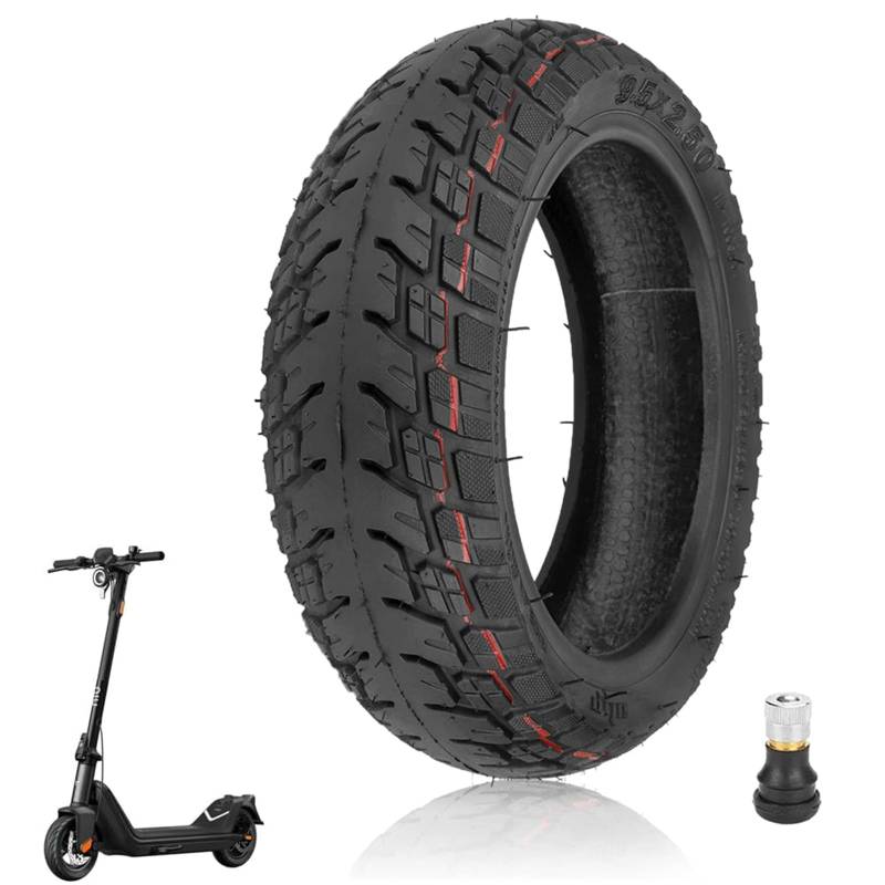 Prodrocam 9,5 Zoll Offroad Tubeless Reifen für Niu KQI3 Max/Pro/Sport Elektroroller 9,5 x 2,50 Vakuumreifen Ersatzreifen Zubehör (9,5 x 2,5 Reifen) von Prodrocam