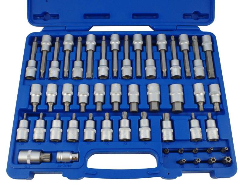 Profi-Werkzeuge 49-TLG Steckschlüssel-Satz 1/2" Sechskant Torx Vielzahn XZN Bits Bit Nuss Einsätze von Profi-Werkzeuge