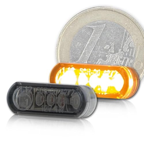 LED Einbaublinker-Set, Heat getönt Paar Maße: B 21,5xH 8,5xT 11,5 mm E-gepr. für Motorrad Bike von Progress-Line