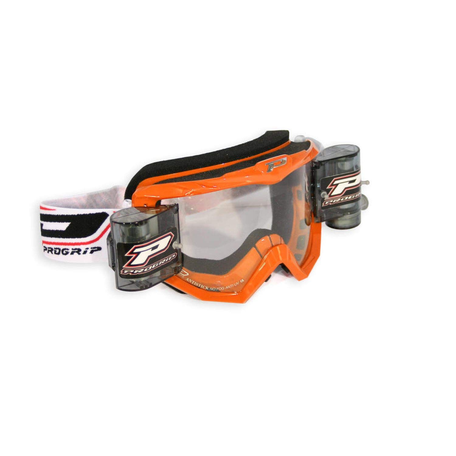 Progrip 3201 Goggle mit XL Roll off system Clear Linse (Erwachsene, Orange) von Progrip