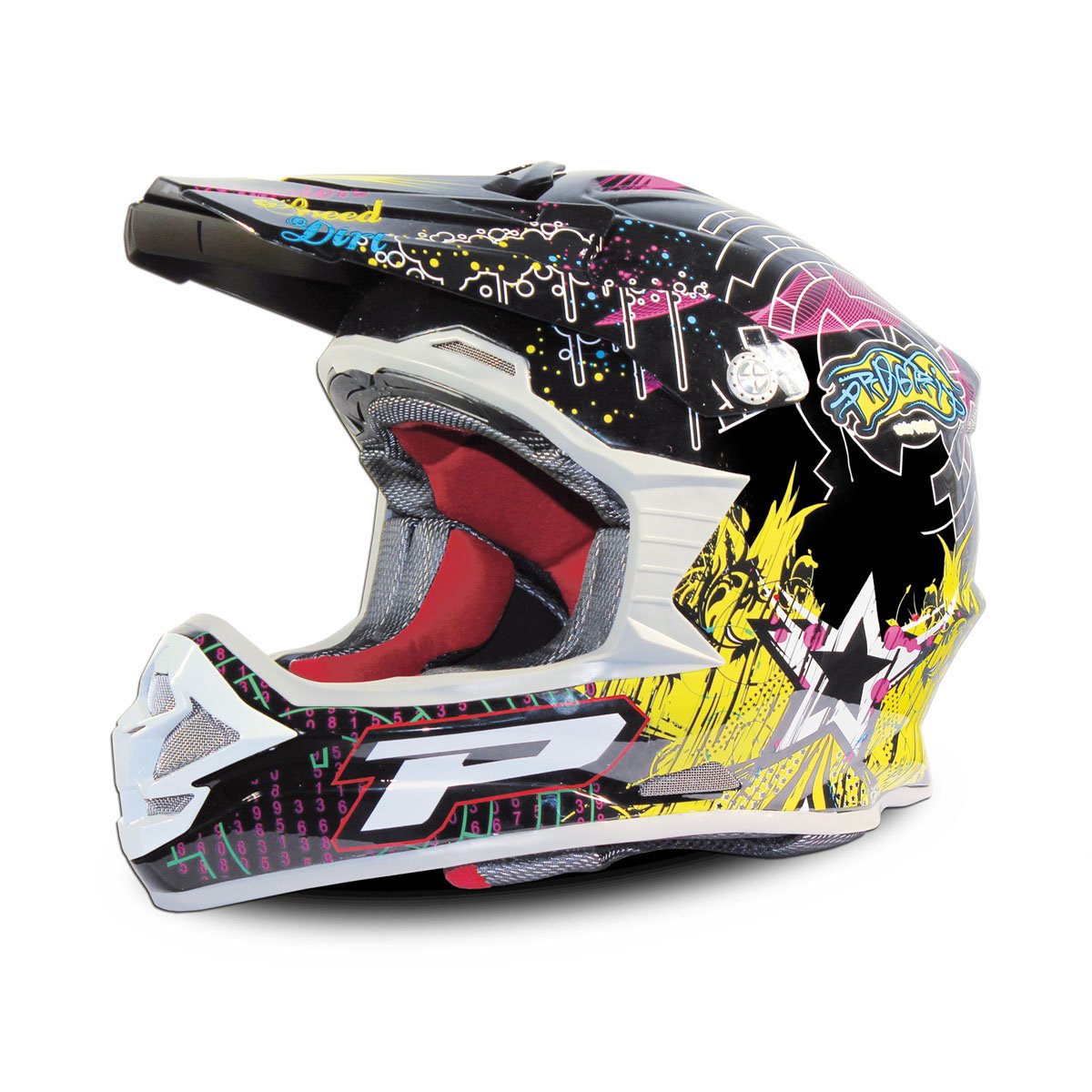 Progrip Herren Motocross Helm, Multicolor, Größe XS von Progrip