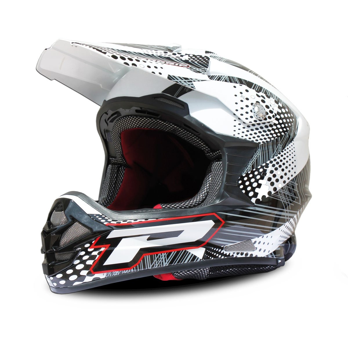 Progrip Herren Motocross Helm, Schwarz Bubbles, Größe XS von Progrip