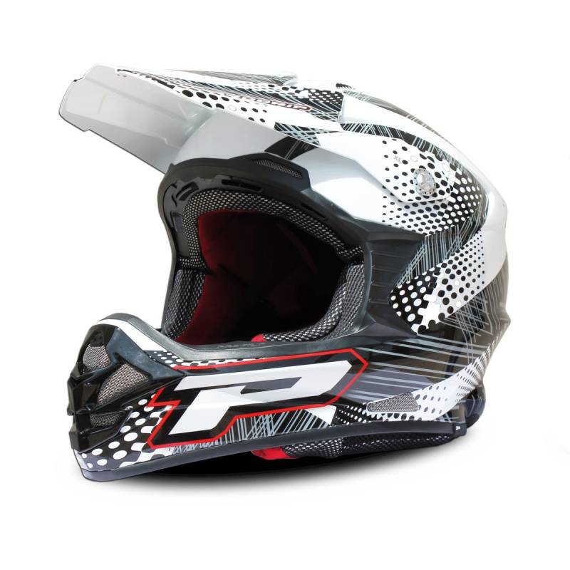 Progrip Herren Motocross Helm, Schwarz Bubbles, Größe XS von Progrip