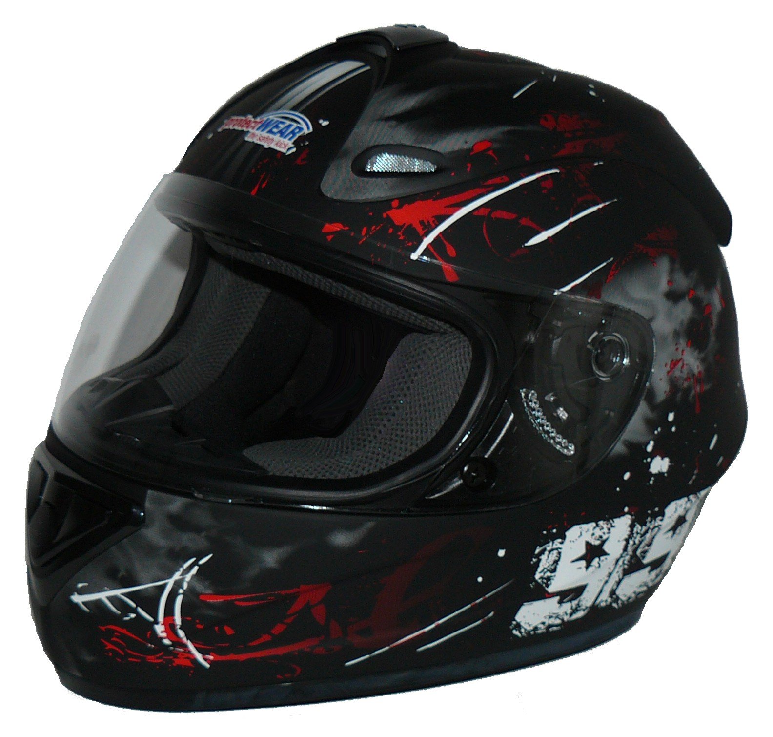 Protectwear Motorradhelm FS-801, Design 99R, Schwarz/Rot, M von Protectwear