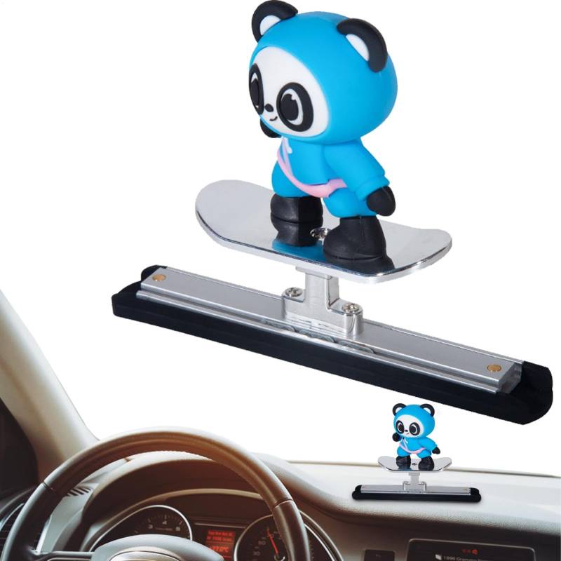 Proypiax Cartoon -Skateboard -Verzierung, Skateboarding Bear Car Ornament - Lustiger Surf -Skaterbär -Armaturenbrett Figur | Mittelkonsolenverzierung, Auto -Dashboard -Zubehör für Comicliebhaber von Proypiax