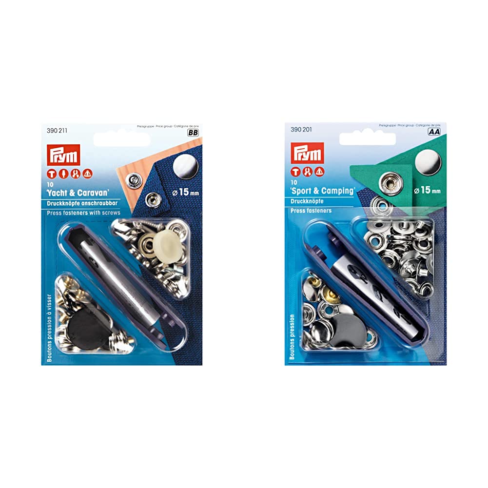 Prym Nähfrei Druckknöpfe 15mm Holz (10St) SB-Karte & Campingartikel Sport und Camping 390201 Nähfrei-Druckknopf Sport & Camping Messing 15 mm silberfarbig, Metal von Prym