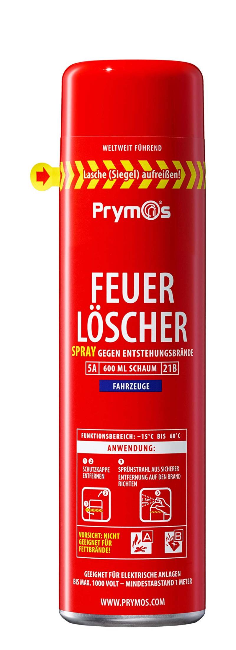 Prymos Feuerlöscher-Spray Fahrzeuge 5A/21B, Neutral, 600 ml (1er Pack) von Prymos