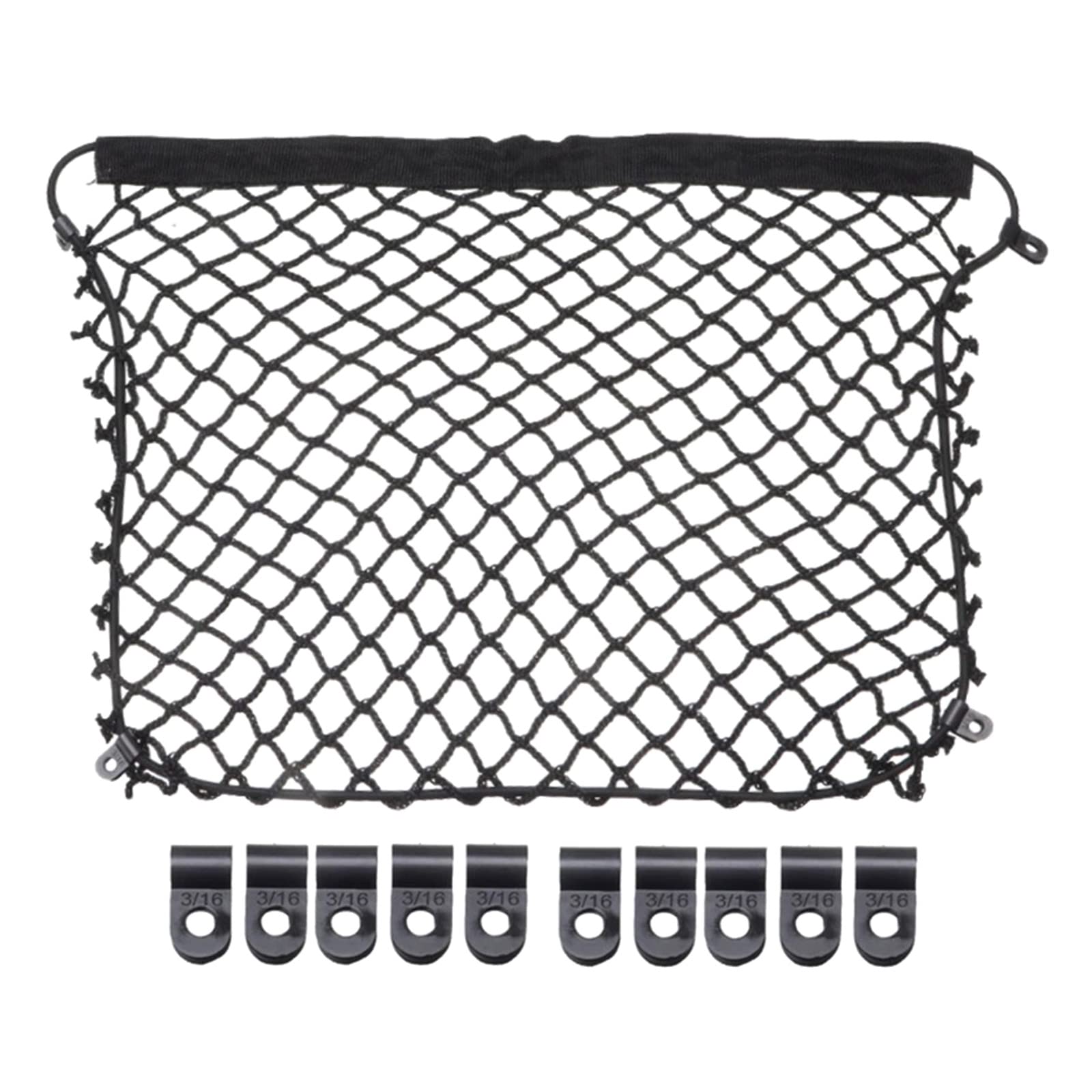 Psdndeww Für Träger Cargo Net 14 7'' X 9 8'' 10 Clips Stretch Mesh Net Für F650GS F700GS F750GS F800GS R850GS von Psdndeww