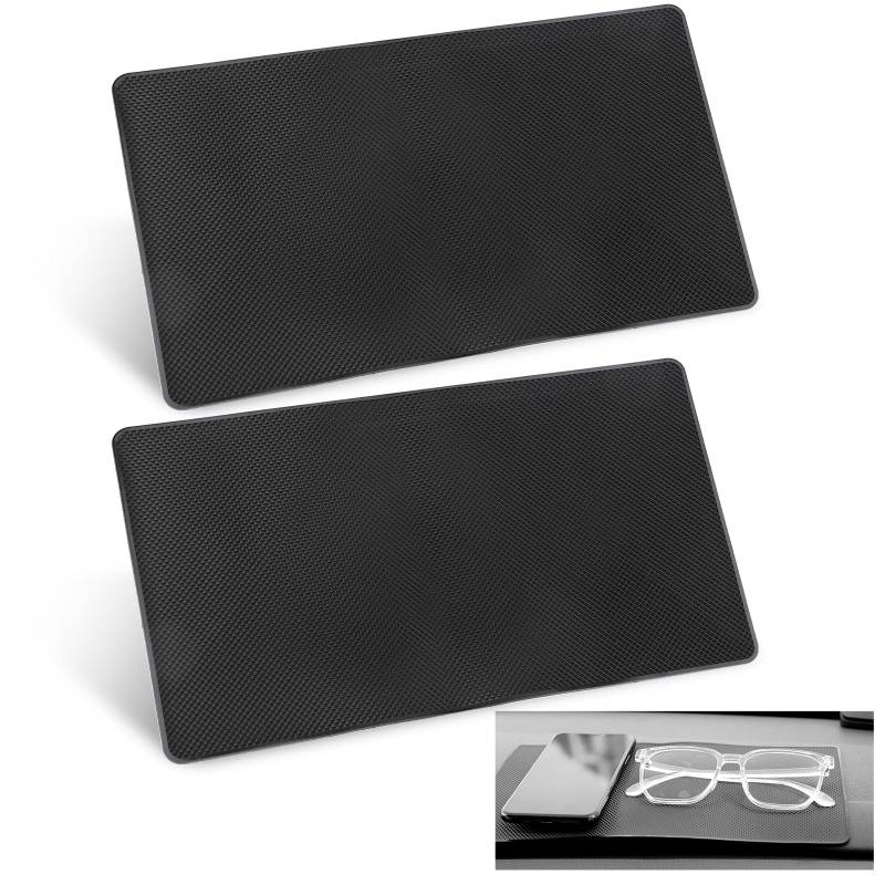 2 Stück Auto Armaturenbrett Anti Rutsch Matten 10.6 X 5.9 Inch Antirutschmatte Auto Extra Große Größe Silikon-Fixiermatte Selbstklebend Auto Armaturenbrett Pad Für Auto Dekoration Brille Handy von Psyqtsuary