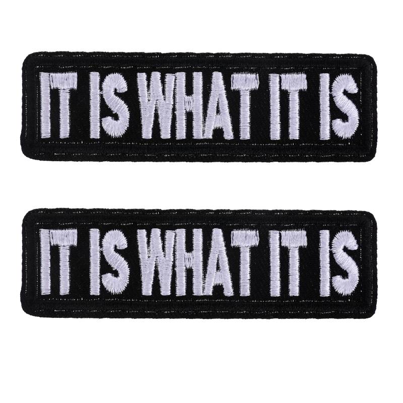 2 Stück Es Ist Was Es Ist Bestickter Aufnäher, Lustiges Biker Patch Es Ist Was Es Ist"It Is What It Is" Bestickter Aufnäher Mit Haken-Und Flauschbänder Lustiges Biker Patches Mit Taktisch Emblem von Psyqtsuary