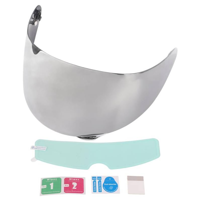 Helmvisier für AGV 190° Horizontale Sicht Dicker Motorrad-Windschutz Helmlinse Visierschild Vollgesichtsersatz für AGV VISor K5 S K3 SV(Silber) von Psytfei