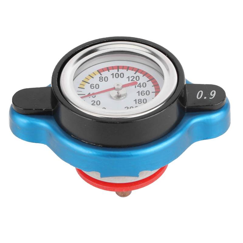 Hochdruck-Kühlerdeckel mit Thermometer Universal-Kühlerdeckel Wassertankdeckel auslaufsicheres Thermometer für Motorräder(Large 0.9bar) von Psytfei