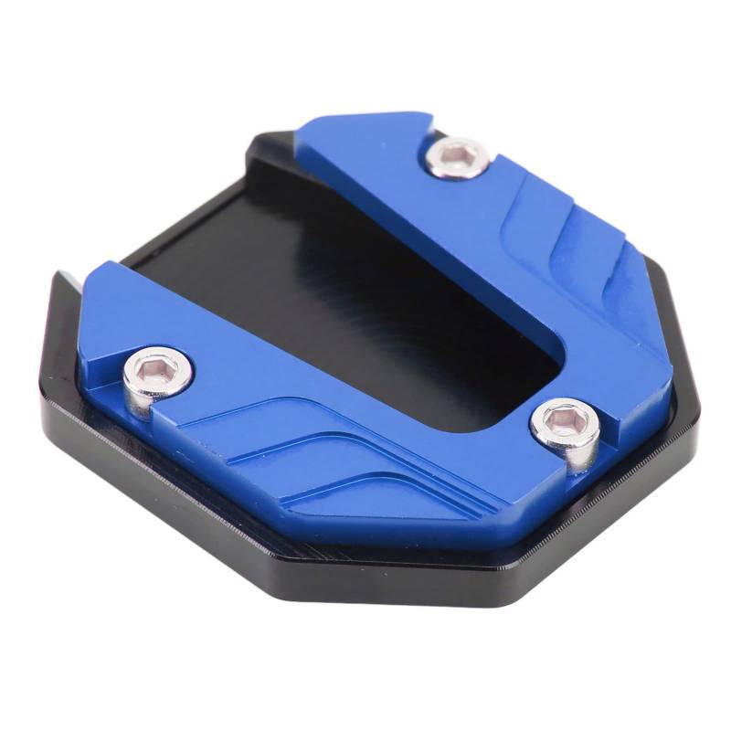 Motorcycle Side Stand Plate Pad, Aluminium Alloy Motorcycle Kickstand Foot Side Stand Extension Pad with Wrench (Blue) von Psytfei