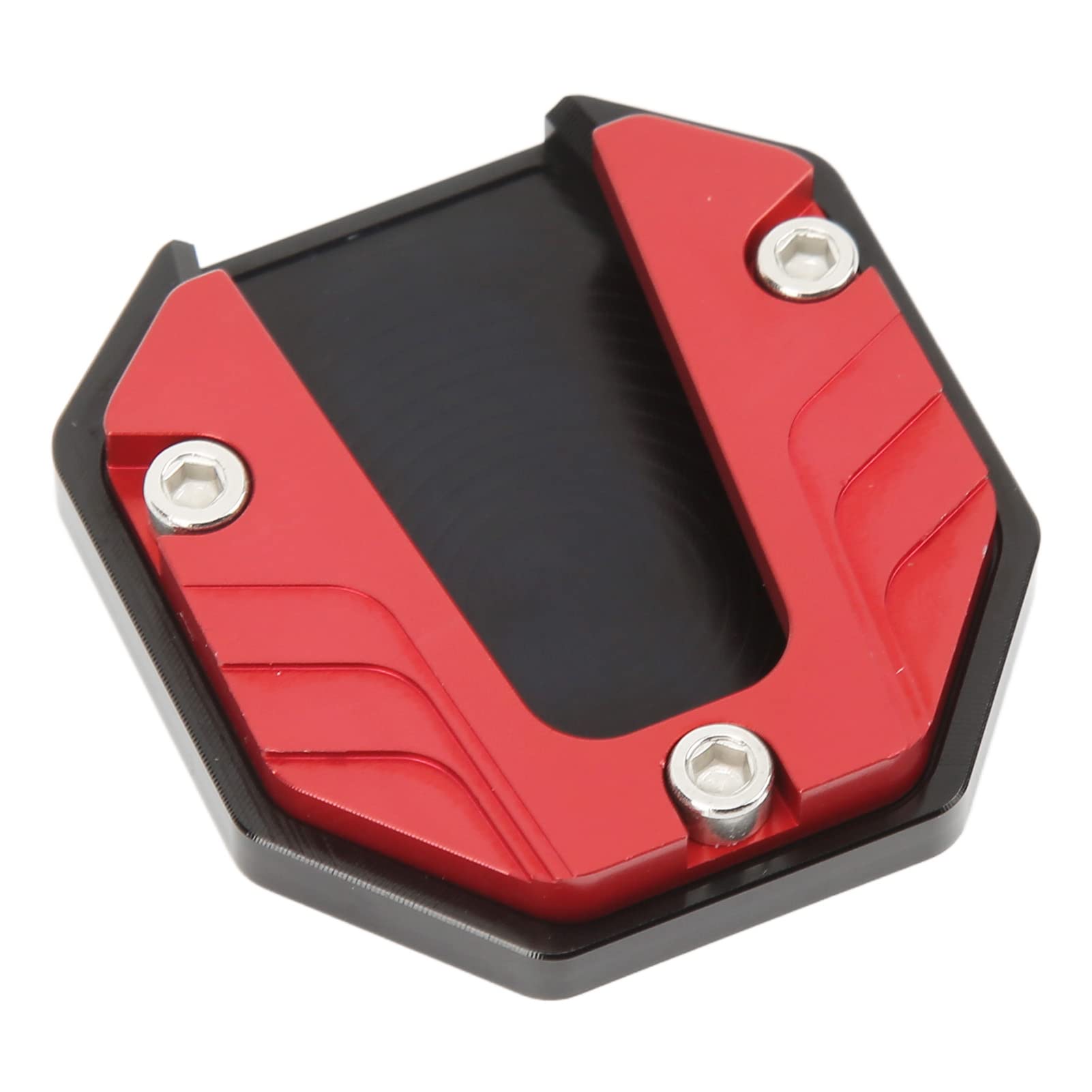 Motorcycle Side Stand Plate Pad, Aluminium Alloy Motorcycle Kickstand Foot Side Stand Extension Pad with Wrench (Red) von Psytfei