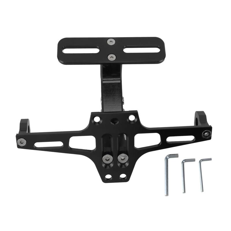 Motorrad-Kennzeichenhalterung, verstellbare Motorrad-Kennzeichen-Rücklichthalter-Halterung, CNC-Aluminiumlegierung, universeller Motorrad-F-Ender-Eliminator (Black) von Psytfei