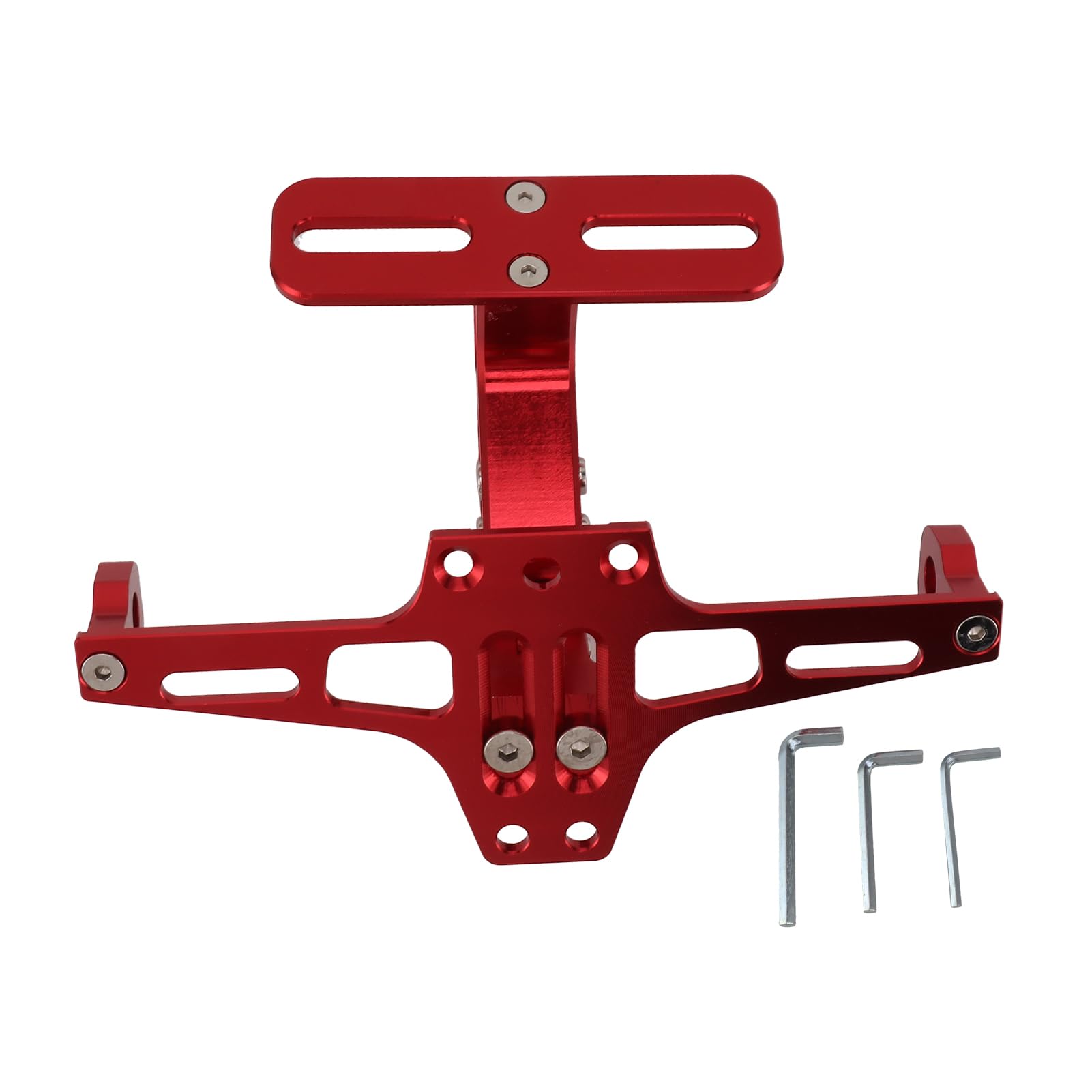 Motorrad-Kennzeichenhalterung, verstellbare Motorrad-Kennzeichen-Rücklichthalter-Halterung, CNC-Aluminiumlegierung, universeller Motorrad-F-Ender-Eliminator (Red) von Psytfei