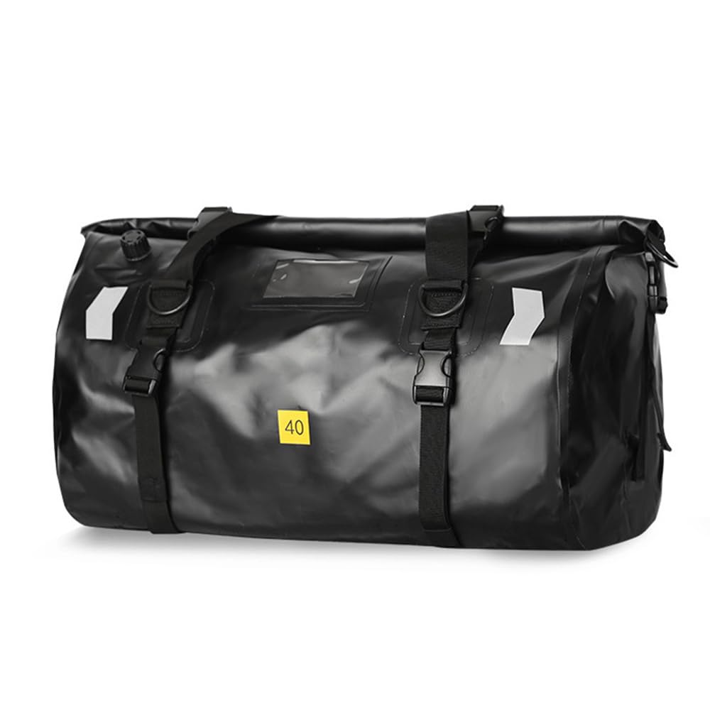 Motorrad Trockentasche großes Fassungsvermögen wasserdichte Duffle Gepäck Hecktasche Satteltaschen mit Rollverschluss Schultergurten reflektierendes Design für Reisen und Camping (K23516B-40L) von Psytfei