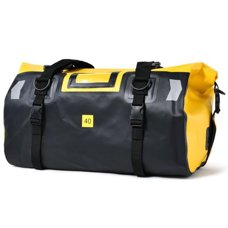 Motorrad Trockentasche großes Fassungsvermögen wasserdichte Duffle Gepäck Hecktasche Satteltaschen mit Rollverschluss Schultergurten reflektierendes Design für Reisen und Camping (K23516Y-40L,) von Psytfei