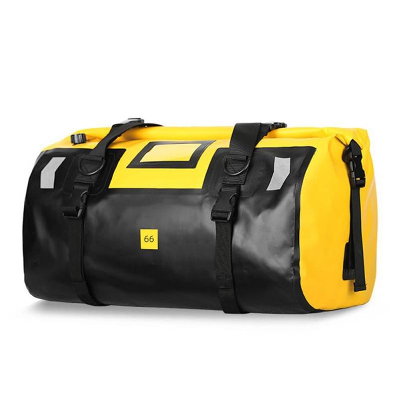 Motorrad Trockentasche großes Fassungsvermögen wasserdichte Duffle Gepäck Hecktasche Satteltaschen mit Rollverschluss Schultergurten reflektierendes Design für Reisen und Camping (K23516Y-66L) von Psytfei