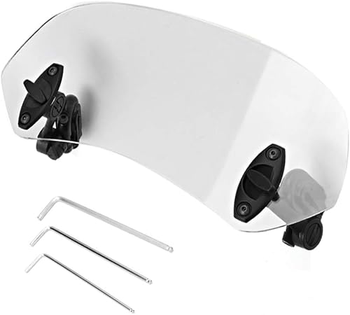 Motorrad Windabweiser Verstellbare Clip on Windschutzscheibe Zubehör Motorrad Scheibe Windschild Windschutzscheibenverlängerung Erweiterung Spoiler Universal für Outdoor Motorrad Laufen von Psytfei