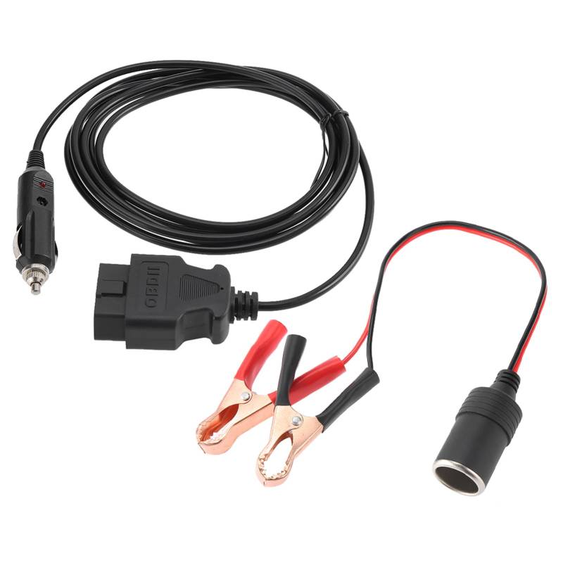 OBDII Stromversorgungskabel Kabelleitung OBD II Fahrzeug ECU Notstromversorgung Kabel Auto Speicher Sparen 12V DC Stromquelle mit Zigarettenanzünder Stecker von Psytfei