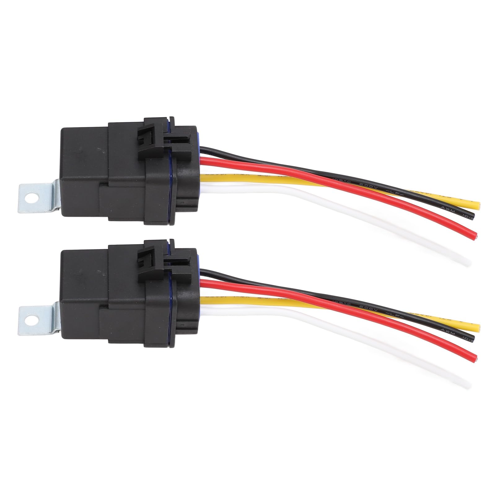 Psytfei 2 Stück Kfz-Relais mit 12 AWG verzinnten Kupferdrähten, 40 A, wasserdicht, robust, 4-polig, 12 V DC-Relais und Kabelbaum für elektrische Systeme im Auto von Psytfei