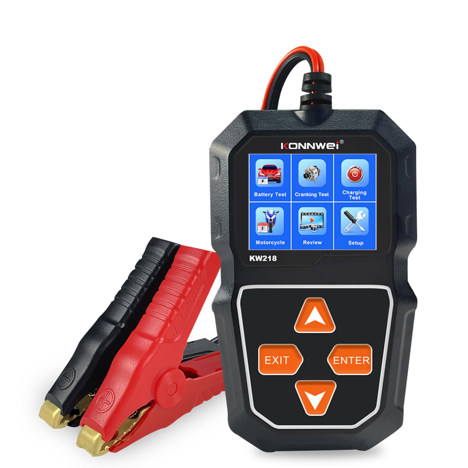 Psytfei Autobatterietester, 12 V, digitales Autobatterie-Diagnosetool, Autobatterieanalysator, Ladekurbelsystem-Tester für Motorrad, LKW, Boot, Wohnmobil, Schwarz von Psytfei