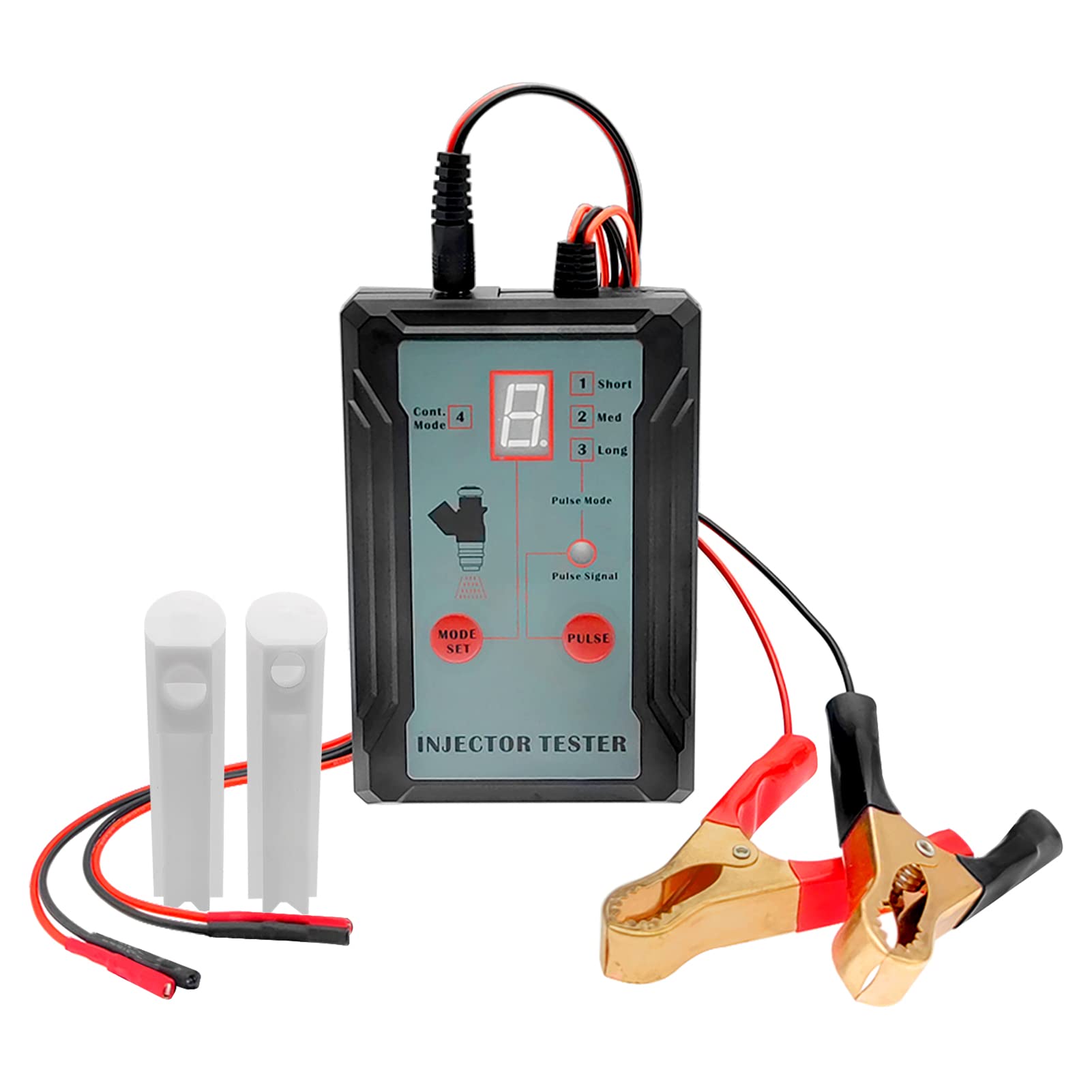 Psytfei Einspritzdüsen-Tester und Adapter, Impulstester, Reiniger für die Diagnose, Reinigung von Einspritzdüsen, DIY-Reinigungswerkzeug-Sets, 12 V/5 V umschaltbarer Kurzschlussschutz von Psytfei