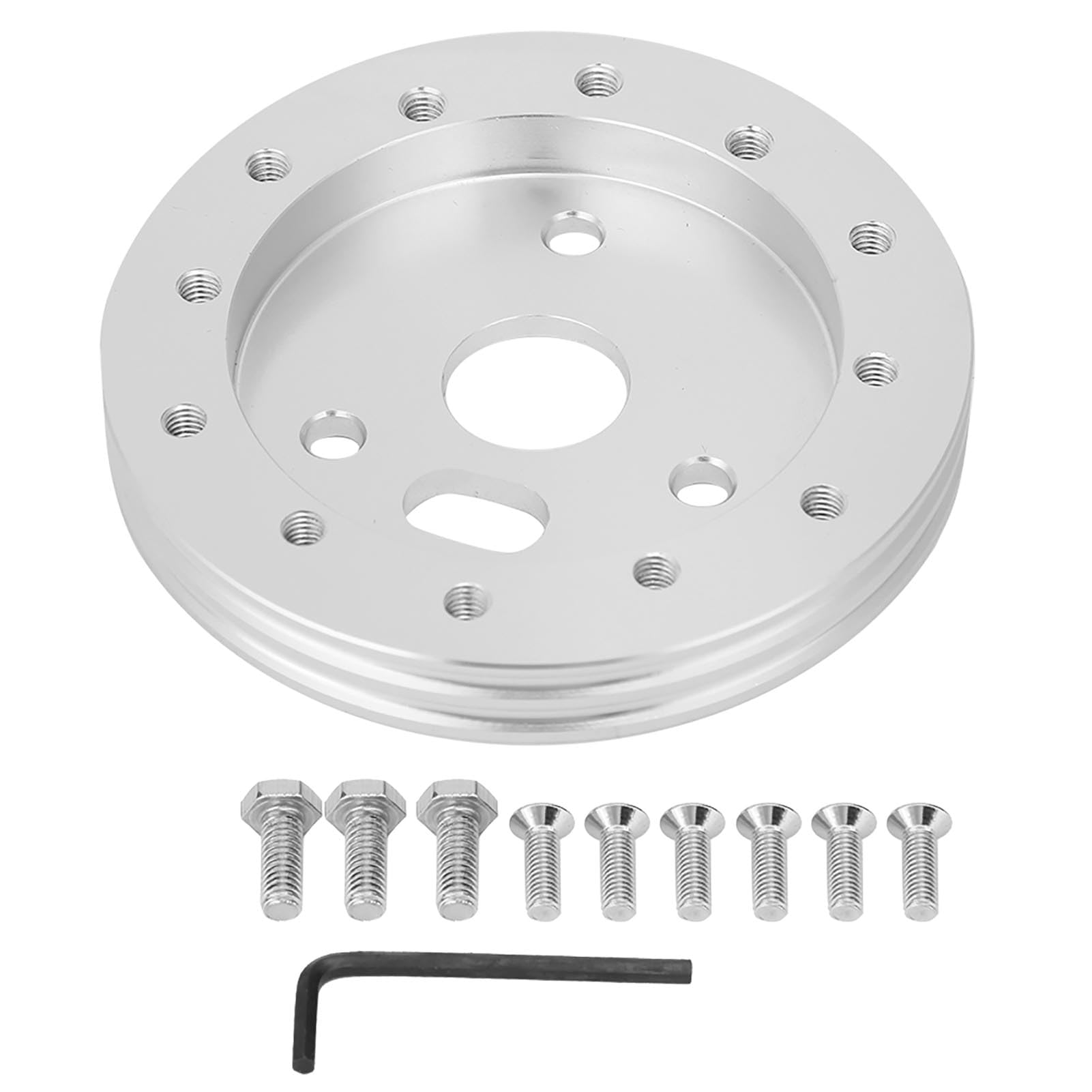 Psytfei Lenkrad-Abstandshalter, Lenkradnaben-Adapter, Konvertierungs-Abstandshalter, Universal-Lenkrad, um 3-Loch-0,5-Zoll-Naben-Abstandshalter für 6-Loch-Adapter zu gewähren (Silber) von Psytfei